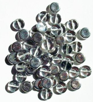 50 8x3mm Half Mirror Crystal Flat Disk Beads