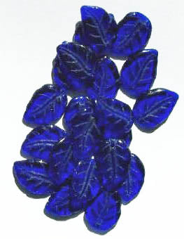 25 14mm Cobalt Leaf Beads