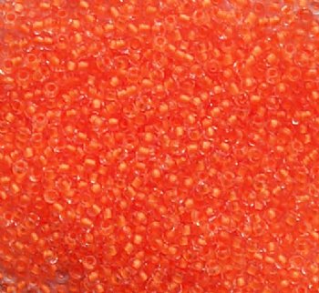 50 Grams of 10/0 Neon Orange Color Lined Crystal Seed Beads