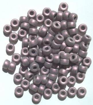 100 4x6mm Crow Beads Metallic Matte Black Pearl Pink