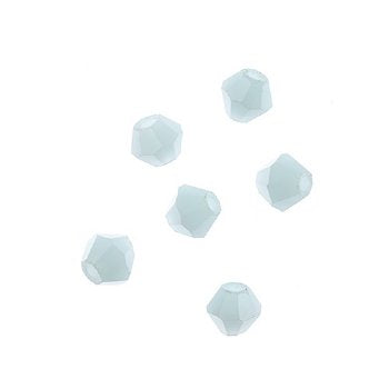 96, 4mm Faceted Opaque Light Blue Crystal Lane Bicone Beads