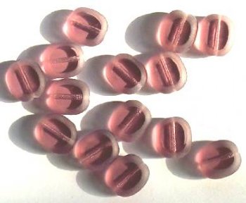 10 14mm Flat Cut Oval Window Bead Amethyst