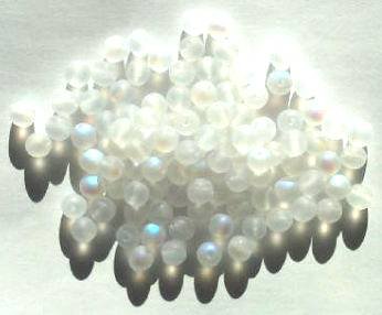 50 6mm Transparent Matte Crystal AB Round Beads