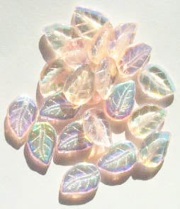 25 14mm Rose AB Leaf Beads