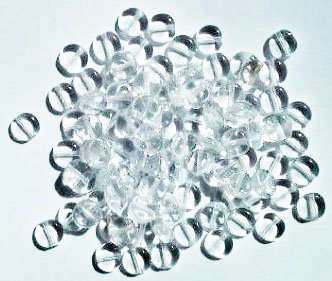 100 6x3mm Transparent Crystal Disk Beads
