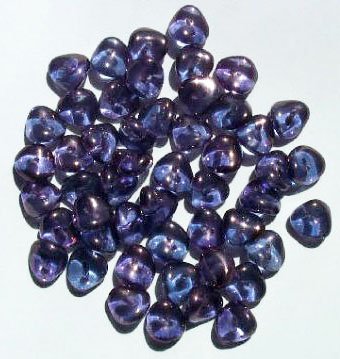 50 4x9mm Montana Blue Lustre Wavy Disk Beads