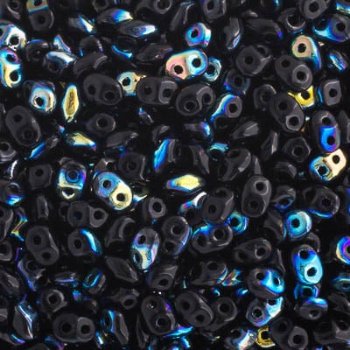 DUO-28701 10 Grams Jet AB 2.5x5mm Superduo Beads