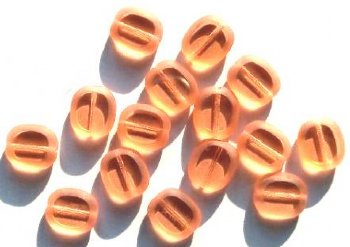 10 14mm Flat Cut Oval Window Bead Rosaline