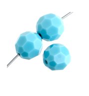 12, 6mm Round Opaque Turquoise Preciosa Crystal Beads