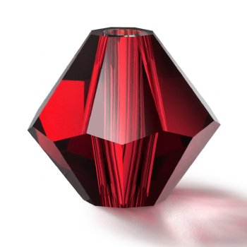 25 6mm Transparent Vivid Siam Preciosa Bicone / Rondell Beads