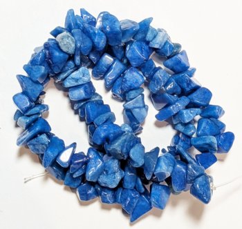16 inch strand of Dyed Cobalt Candy Jade Chips