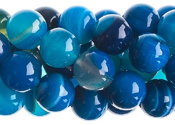 16 inch strand of 10mm Dyed Blue Agate Round Beads