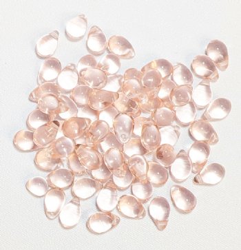 50 9x6mm Transparent Rosaline Drop Beads