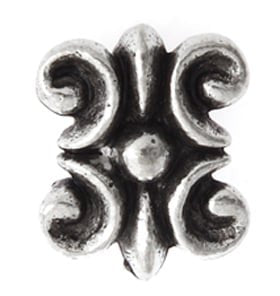 Set of 2, 15x12mm Two Hole Antique Silver Fancy Spacer Beads