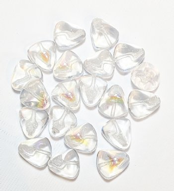 20 10mm Transparent Crystal AB Triangular Nugget Beads