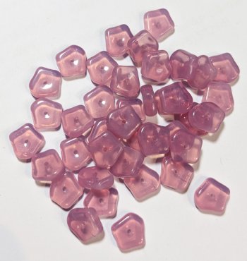 40, 3x9mm Milky Pink Opal Irregular Flat Nugget Beads