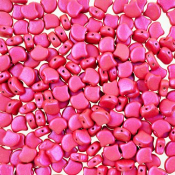 10 Grams 7.5mm Alucolour Hot Pink Czech Glass Ginko Leaf Beads