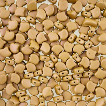 10 Grams 7.5mm Alucolour Beige Czech Glass Ginko Leaf Beads