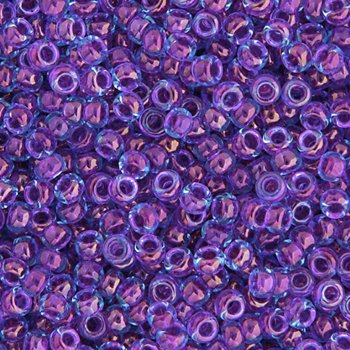 SB11-0352 22g of Fuchsia Lined Transparent Aqua 11/0 Miyuki Seed Beads