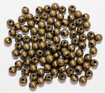 100, 4mm Brass Oxide Round Metal Beads