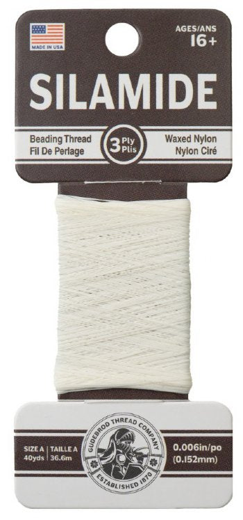 40 Yards of White Gudebrod A Silamide Beading Thread