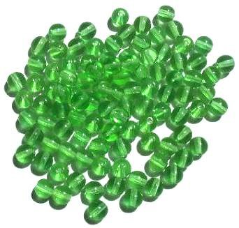 50 6mm Transparent Light Green Round Glass Beads