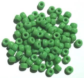 100 4x6mm Crow Beads Opaque Green