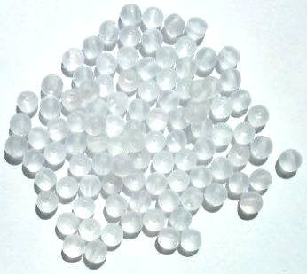 50 6mm Matte Crystal Round Glass Beads