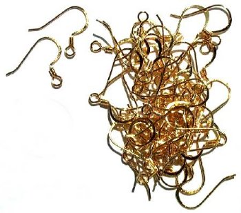 25 Pairs of Gold Plated Flat Fish Hook Earrings