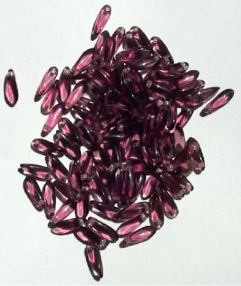 100 3x11mm Transparent Amethyst Dagger Beads