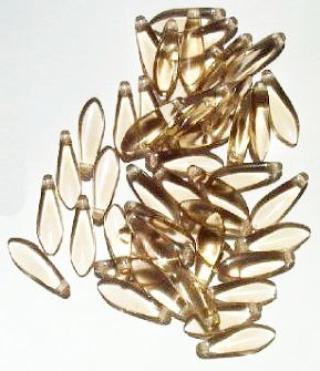 50 5x16mm Transparent Smoke Topaz Dagger Beads