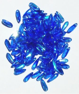 100 3x11mm Transparent Sapphire AB Dagger Beads