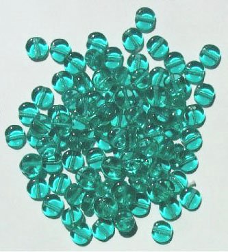 100 6x3mm Transparent Blue Zircon Disk Beads