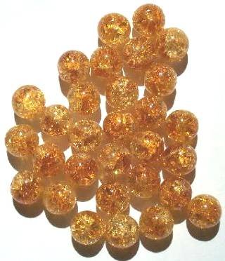 30 10mm Topaz Crackle Beads