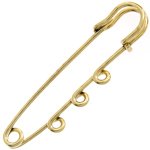 5 54mm Gold Plated Three-Loop Kilt Pins