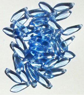 50 5x16mm Transparent Light Sapphire Dagger Beads