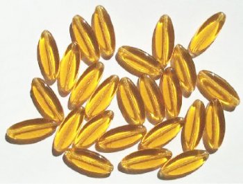 25 20x8mm Transparent Topaz Long Flat Oval Beads