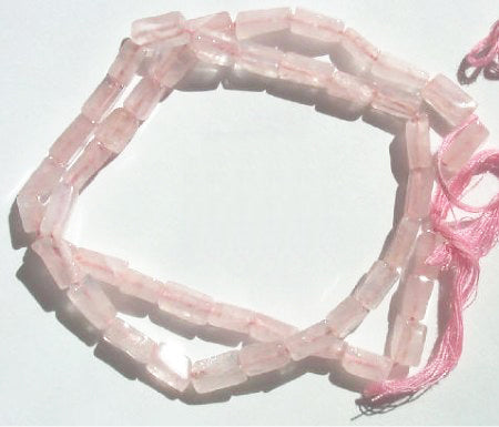16 inch strand of 7x4mm Brick Rose Quartz