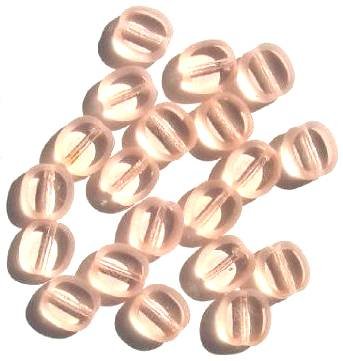 20 10x9mm Rose Pink Oval Window Beads