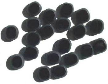 20 10x9mm Black Oval Window Beads
