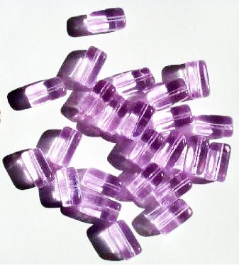 25 11x6mm Transparent Alexandrite Glass Rectangle Beads
