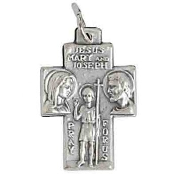 1 33x25mm Antique Silver St. Christopher / Holy Family Medal
