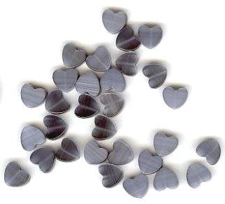 30 6mm Jet Fiber Optic Cats Eye Heart Beads