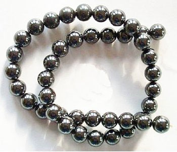 16 inch strand of 10mm Round Hematite Beads