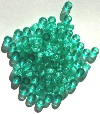 100 4x6mm Crow Beads Transparent Teal