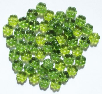 50 8mm Transparent Olivine Flower Beads