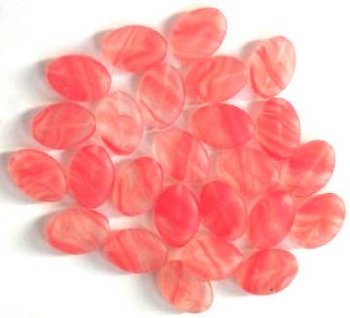 25 16x11mm Flat Oval Marble Matte Crystal Red