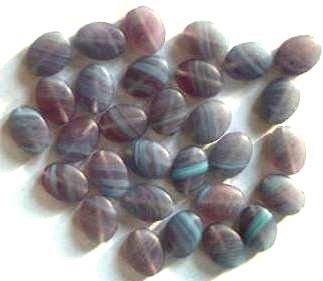 30 12x9mm Flat Oval Marble Matte Light Amethyst