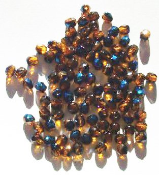 100 4mm Faceted Topaz Azuro Firepolish Beads