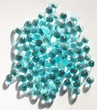 100 4x6mm Transparent Aqua Drop Beads